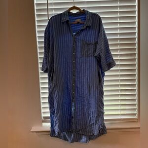 Universal Thread Striped Button Down Shirt Dress